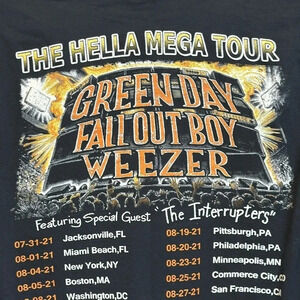 2021 green day fall out boy weezer concert tshirt short sleeve hella mega tour